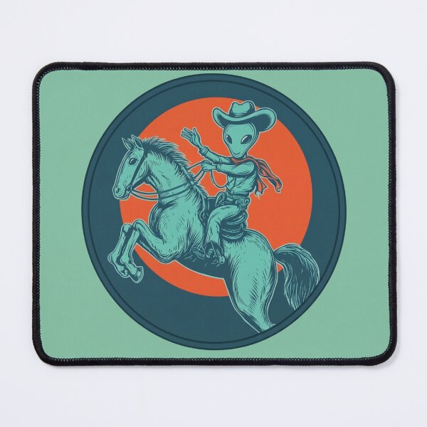 Item preview, Roswell Rodeo - Vintage Alien Cowboy Poster designed and sold by Cosmic Cactus.