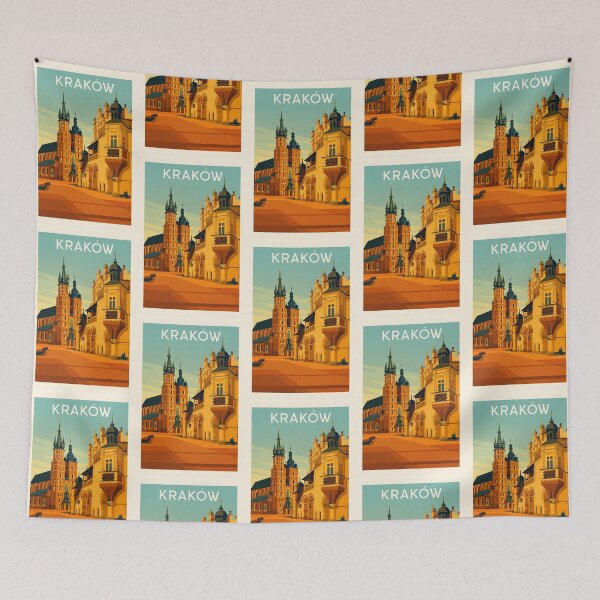 Item preview, Kraków Poland: St. Mary's Basilica Retro designed and sold by Beyond Destinations.
