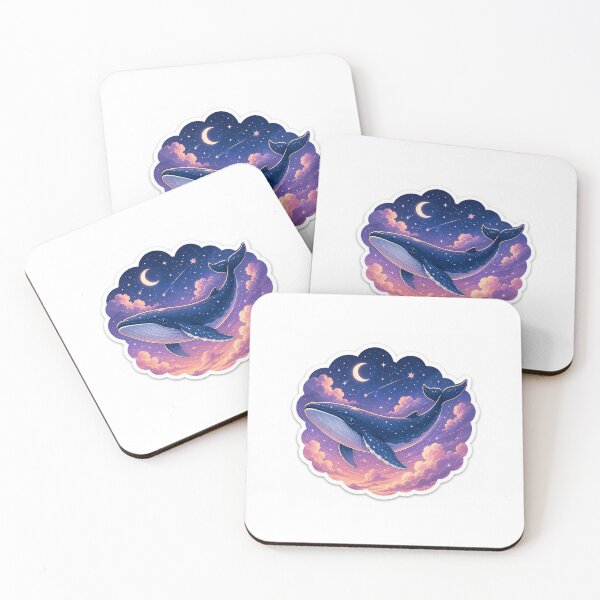 Item preview, Sky Whale Aesthetic Sticker | Dreamy Flying Whale Art | Celestial Night Sky Cute Sticker designed and sold by Ishratparween11.