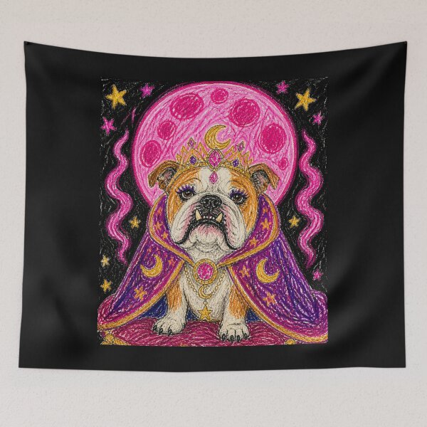 Item preview, Moon Queen Bulldog Crayon Art designed and sold by ZunZunArt.