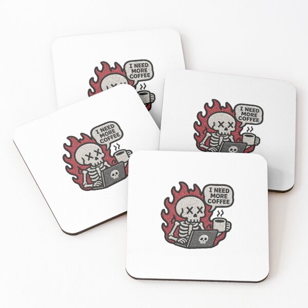 Item preview, Burnout Skeleton – I Need More Coffee designed and sold by jekysah.
