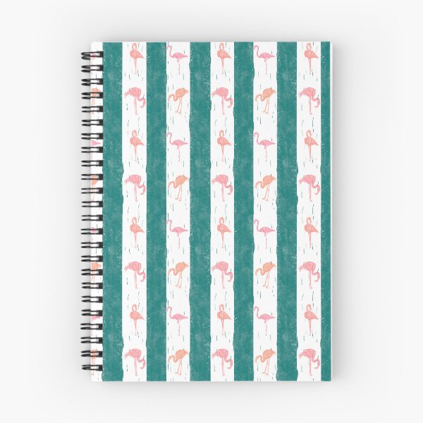 Item preview,  Flamingos and Stripes Deep Teal  Block Print Style designed and sold by PD-Coastal.