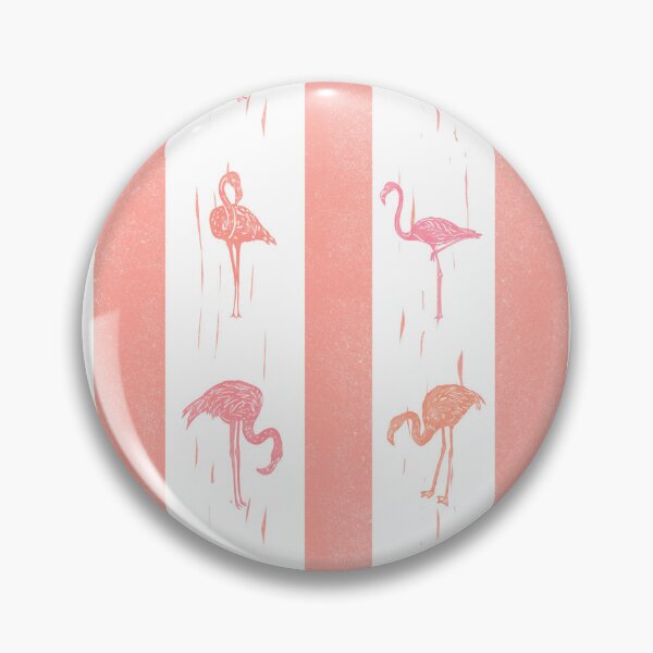 Item preview, Flamingos and Stripes Coral Block Print Style designed and sold by PD-Coastal.