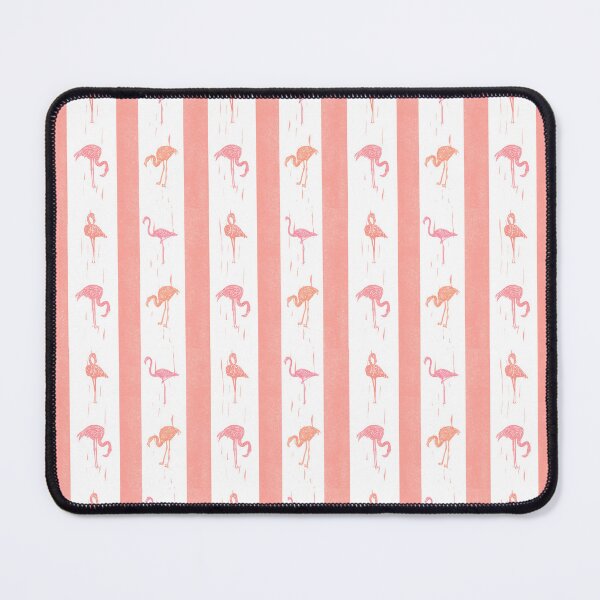Item preview, Flamingos and Stripes Coral Block Print Style designed and sold by PD-Coastal.