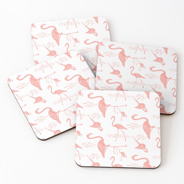 Item preview, Flamingo Frolic Block Print Style designed and sold by PD-Coastal.