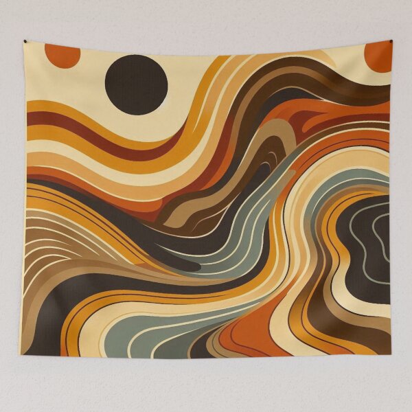 Item preview, Retro Waves – Abstract Earth Tones Design designed and sold by Dogandesighn.