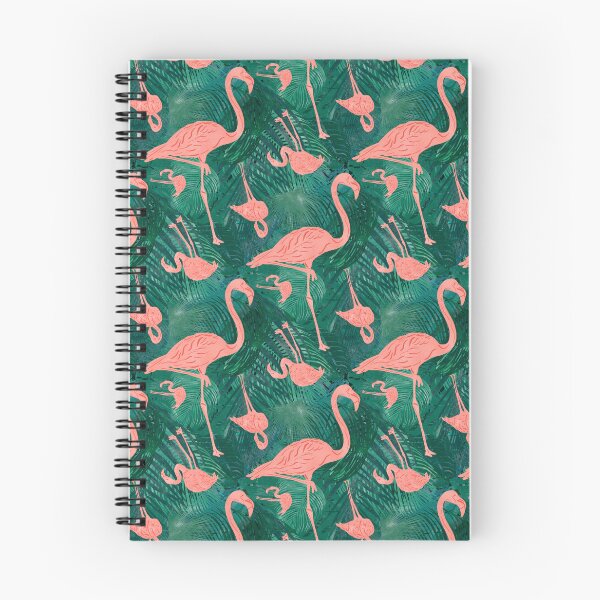 Item preview, Tropical Leaves and Flamingos Block Print Style designed and sold by PD-Coastal.
