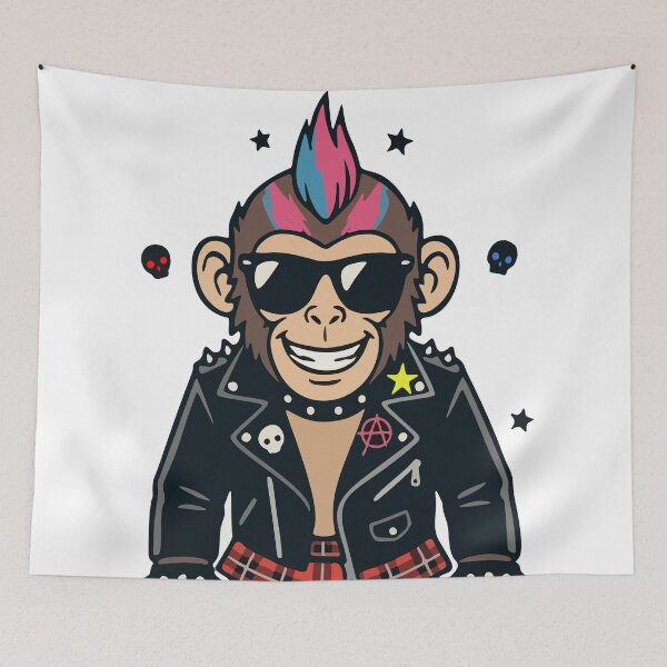 Item preview, Rebel Ape — The Punk Monkey Who Gives Zero Bananas designed and sold by Liberty4Punk.