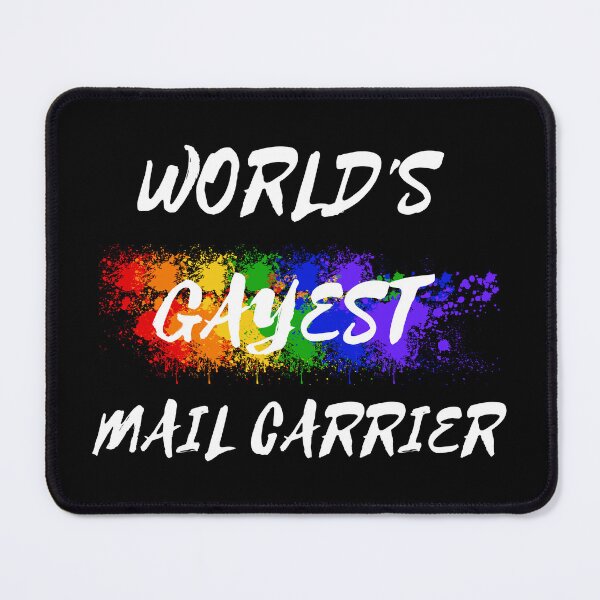 Item preview, World's Gayest Mail Carrier Queer Joke With Rainbow Colors For Pride Month In Black designed and sold by LuckyKermit.