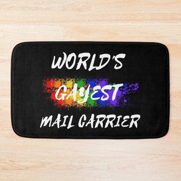 Item preview, World's Gayest Mail Carrier Queer Joke With Rainbow Colors For Pride Month In Black designed and sold by LuckyKermit.
