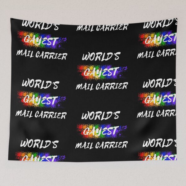 Item preview, World's Gayest Mail Carrier Queer Joke With Rainbow Colors For Pride Month In Black designed and sold by LuckyKermit.