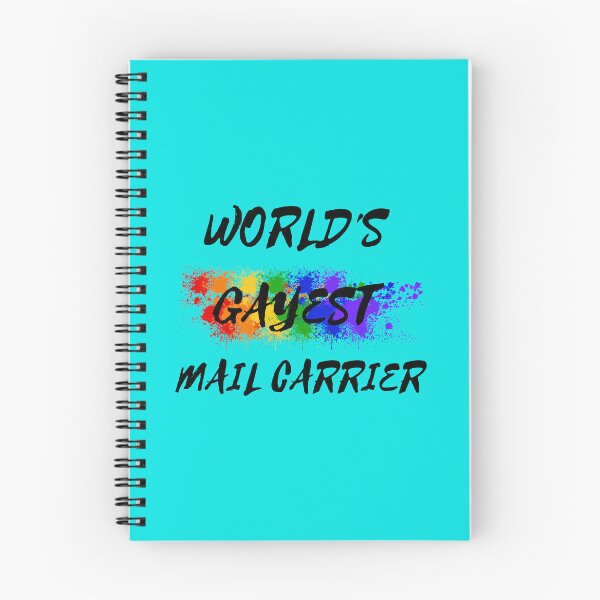 Item preview, World's Gayest Mail Carrier Queer Joke With Rainbow Colors For Pride Month In Cyan designed and sold by LuckyKermit.