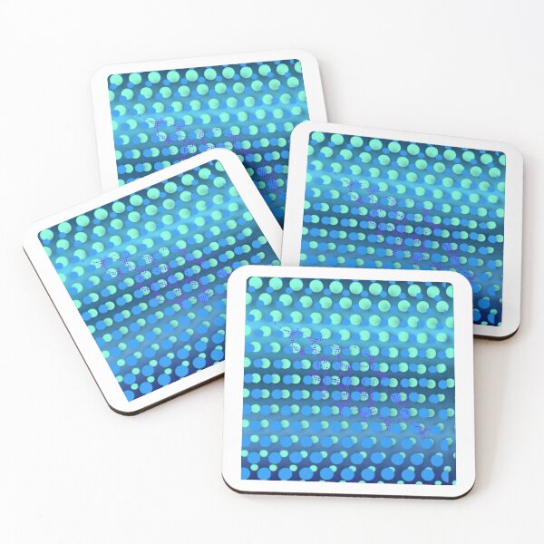 Artikelvorschau, Blau-türkisfarbenes Punktmuster – Modern-minimalistisches Design mit metallischem Farbverlauf entworfen und verkauft von A-R Digital Designs.