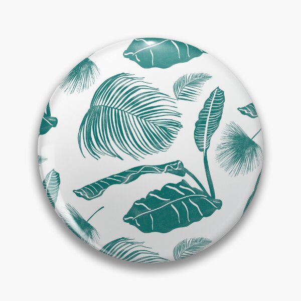 Item preview, Tropical Leaves in Deep Teal Block Print Style designed and sold by PD-Coastal.