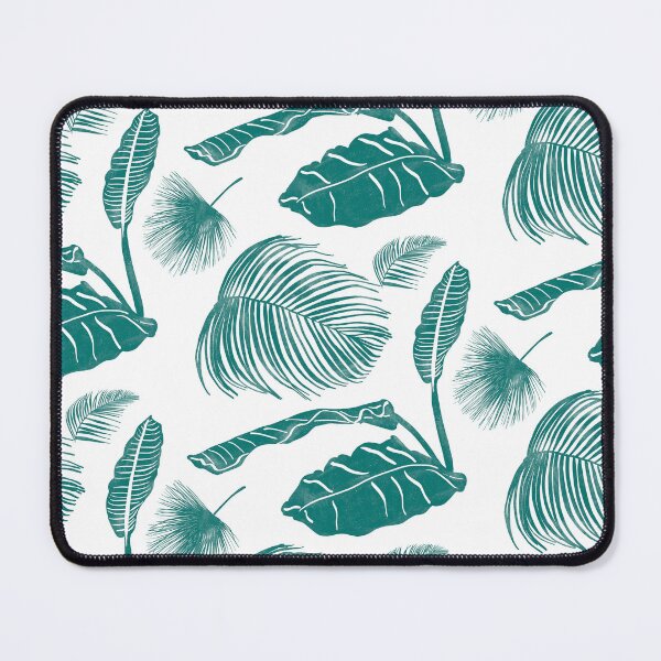 Item preview, Tropical Leaves in Deep Teal Block Print Style designed and sold by PD-Coastal.