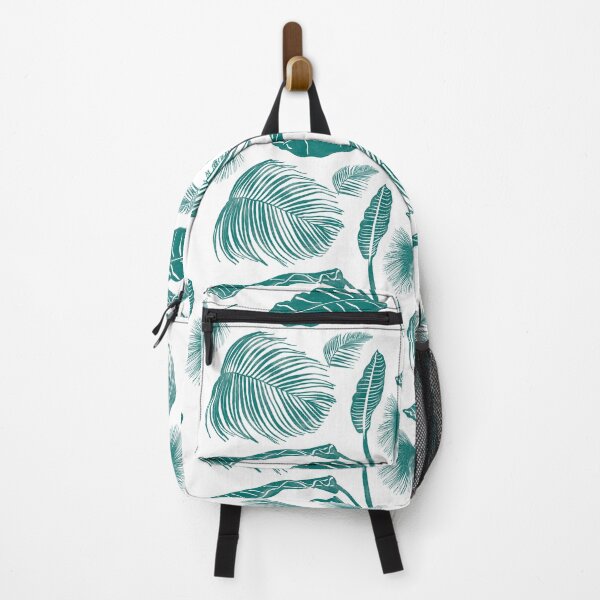 Item preview, Tropical Leaves in Deep Teal Block Print Style designed and sold by PD-Coastal.