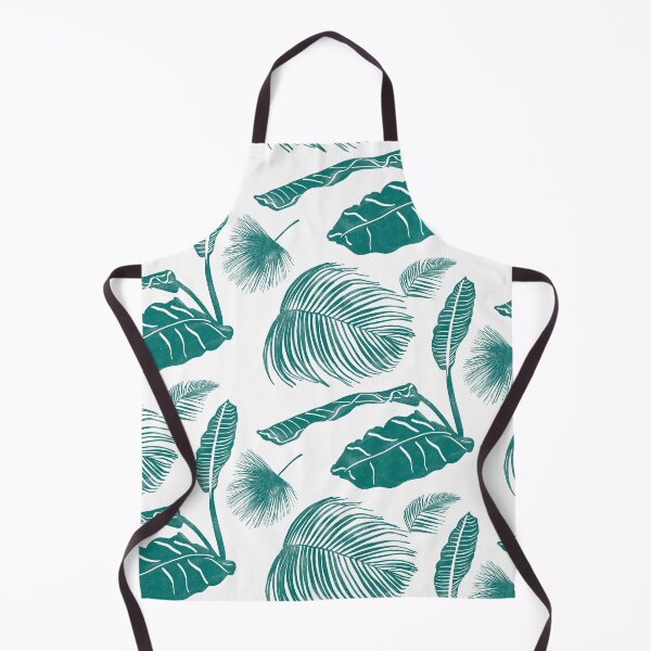 Item preview, Tropical Leaves in Deep Teal Block Print Style designed and sold by PD-Coastal.