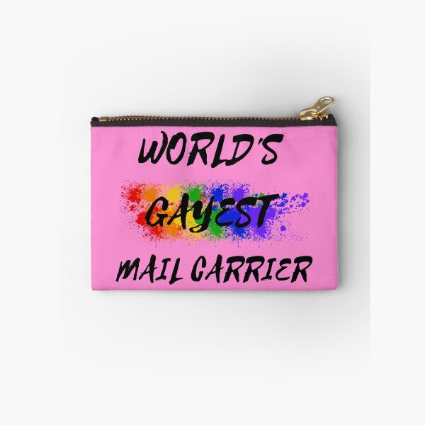 Item preview, World's Gayest Mail Carrier Queer Joke With Rainbow Colors For Pride Month In Pink designed and sold by LuckyKermit.