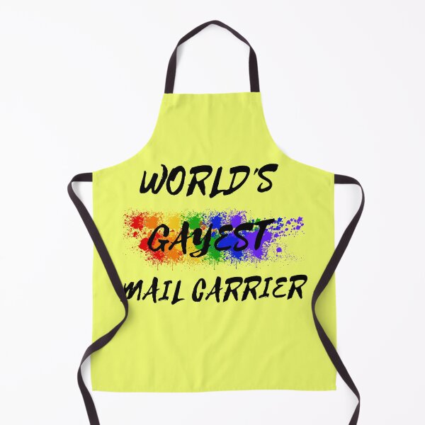 Item preview, World's Gayest Mail Carrier Queer Joke With Rainbow Colors For Pride Month In Yellow designed and sold by LuckyKermit.