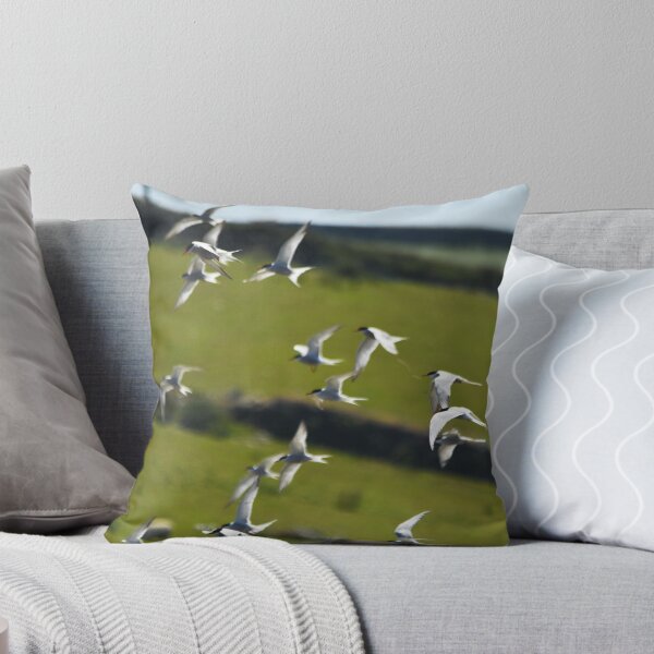 Item preview, Flock of Terns Swooping Over Coastal Grassland designed and sold by Shanguai.