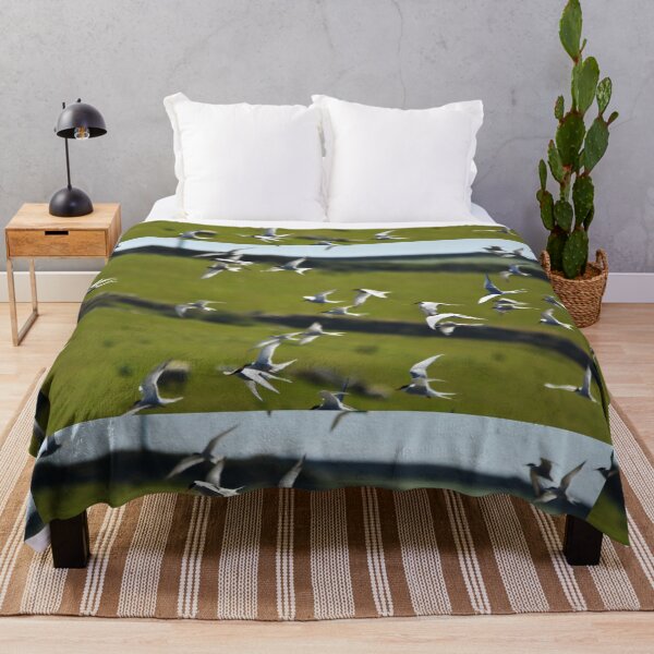 Item preview, Flock of Terns Swooping Over Coastal Grassland designed and sold by Shanguai.