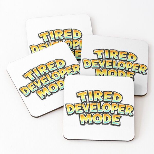 Item preview, TIRED DEVELOPER MODE – hand drawn childlike typography designed and sold by Mac Sketches.