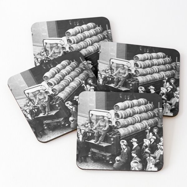 Item preview, Prohibition, Beer Barrels, Vintage Black and White Old Photo designed and sold by IconicArchive.