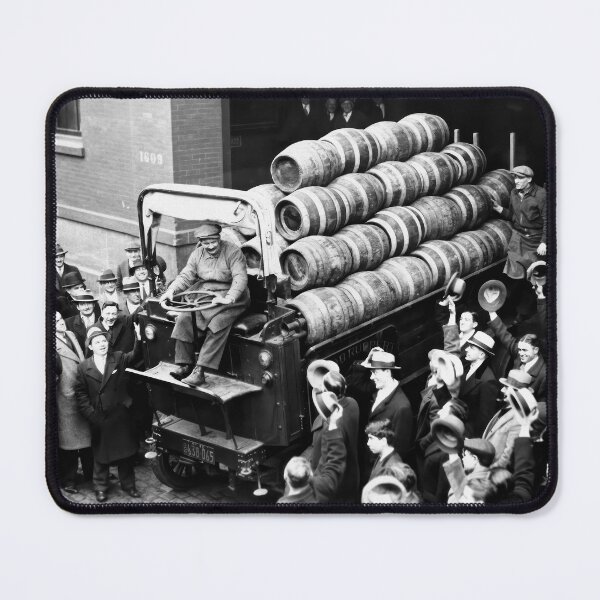 Item preview, Prohibition, Beer Barrels, Vintage Black and White Old Photo designed and sold by IconicArchive.