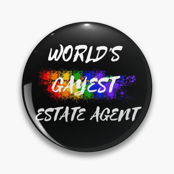 Item preview, World's Gayest Estate Agent Queer Joke With Rainbow Colors For Pride Month In Black designed and sold by LuckyKermit.