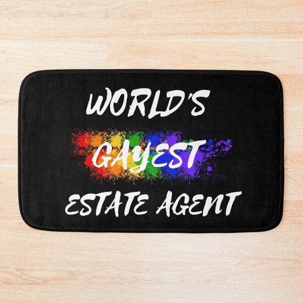Item preview, World's Gayest Estate Agent Queer Joke With Rainbow Colors For Pride Month In Black designed and sold by LuckyKermit.
