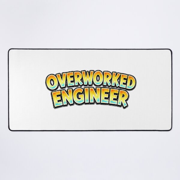 Item preview, OVERWORKED ENGINEER – hand drawn childlike typography designed and sold by Mac Sketches.
