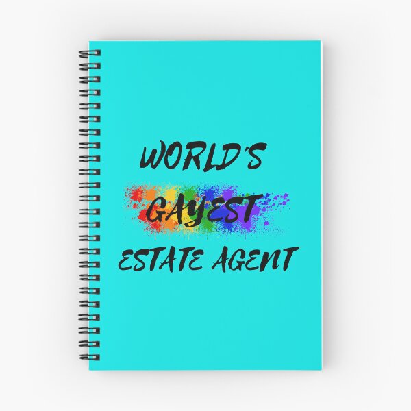 Item preview, World's Gayest Estate Agent Queer Joke With Rainbow Colors For Pride Month In Cyan designed and sold by LuckyKermit.