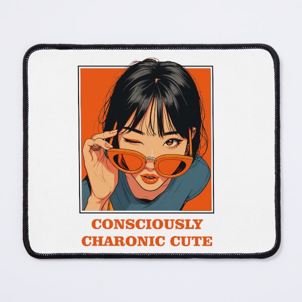 Item preview, Consciously Chaotic Cute Anime Girl Aesthetic | Bold Orange Sunglasses Attitude Design designed and sold by Pinpondesigns.