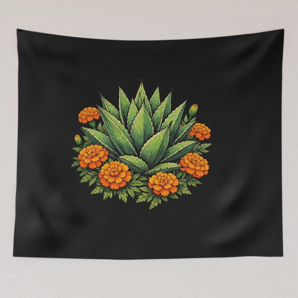 Item preview, Vibrant Agave Marigold Botanical Line Art Style designed and sold by Tsugraf Designs.