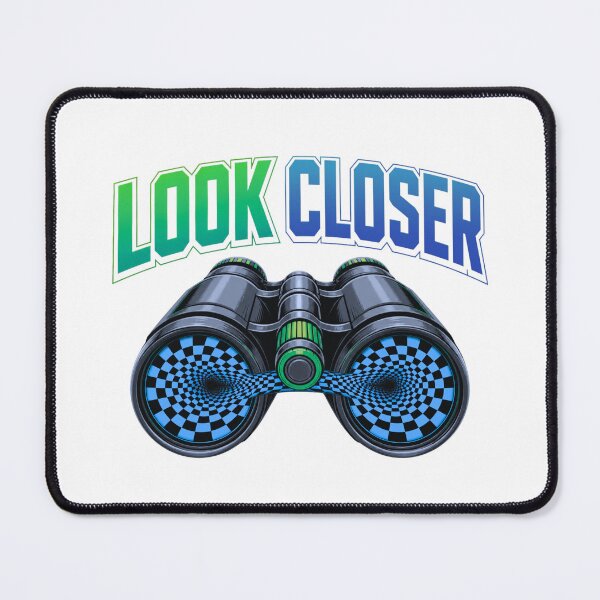Item preview, LOOK CLOSER T-Shirt – Optical Illusion Binoculars Graphic, Trippy Vortex Design designed and sold by Aimetoi.