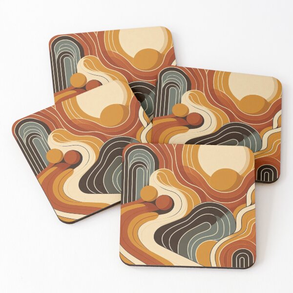 Item preview, Retro Waves – Abstract Earth Tone Design designed and sold by Dogandesighn.
