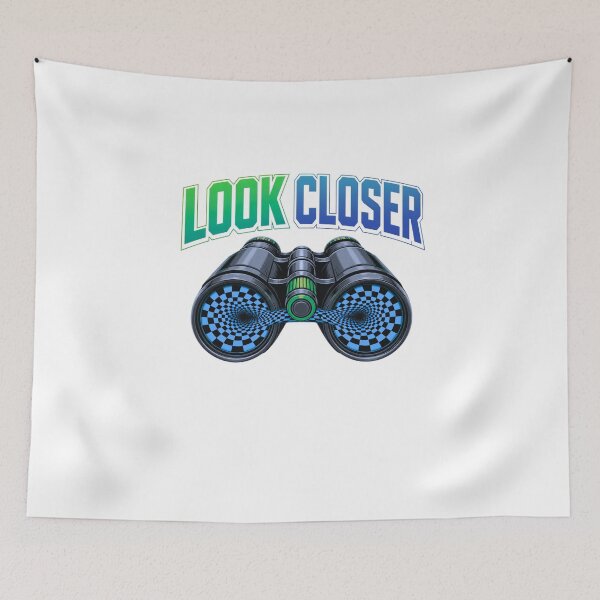 Item preview, LOOK CLOSER T-Shirt – Optical Illusion Binoculars Graphic, Trippy Vortex Design designed and sold by Aimetoi.