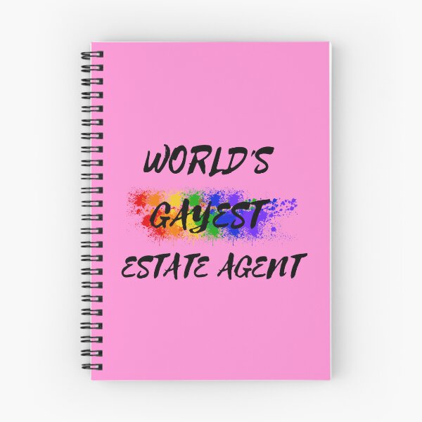 Item preview, World's Gayest Estate Agent Queer Joke With Rainbow Colors For Pride Month In Pink designed and sold by LuckyKermit.