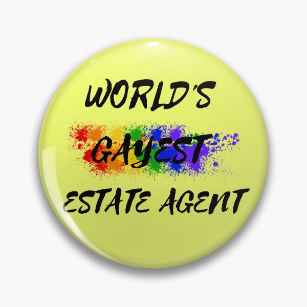 Item preview, World's Gayest Estate Agent Queer Joke With Rainbow Colors For Pride Month In Yellow designed and sold by LuckyKermit.
