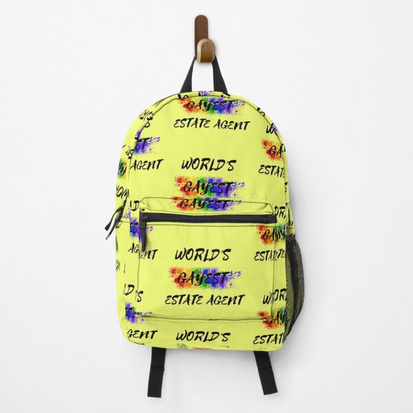 Item preview, World's Gayest Estate Agent Queer Joke With Rainbow Colors For Pride Month In Yellow designed and sold by LuckyKermit.