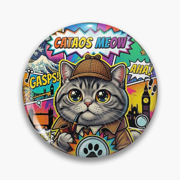 Item preview, Mew-Lock Holmes: Night Clues Collage designed and sold by CataosMeow.