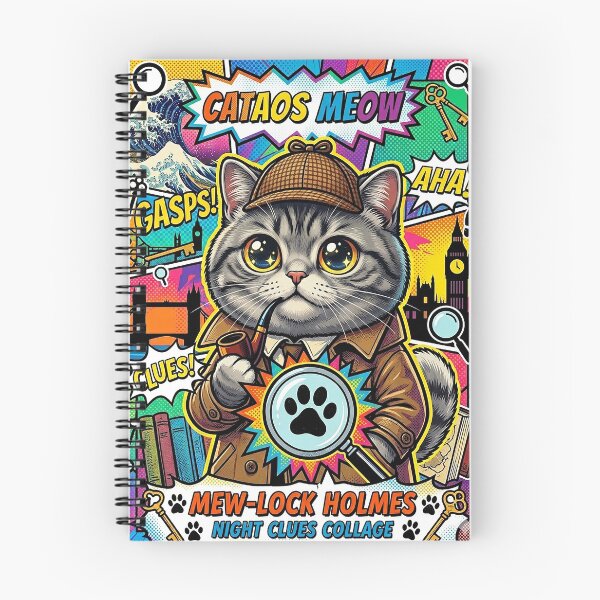 Item preview, Mew-Lock Holmes: Night Clues Collage designed and sold by CataosMeow.