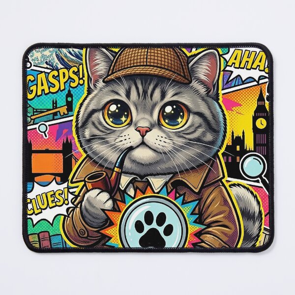 Item preview, Mew-Lock Holmes: Night Clues Collage designed and sold by CataosMeow.