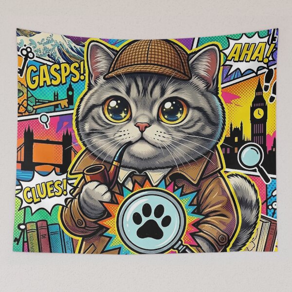 Item preview, Mew-Lock Holmes: Night Clues Collage designed and sold by CataosMeow.