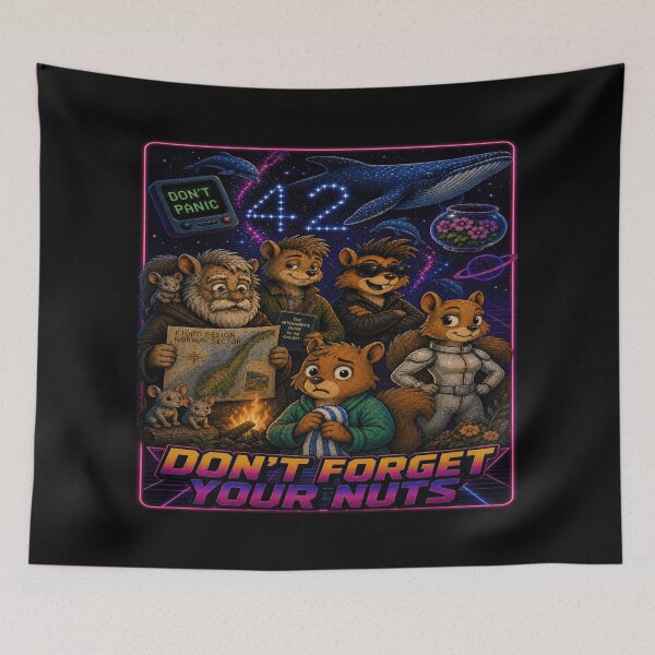 Item preview, Don’t Forget Your Nuts – Space Squirrel Hitchhiker Parody designed and sold by SecretSquirrellDesigns.