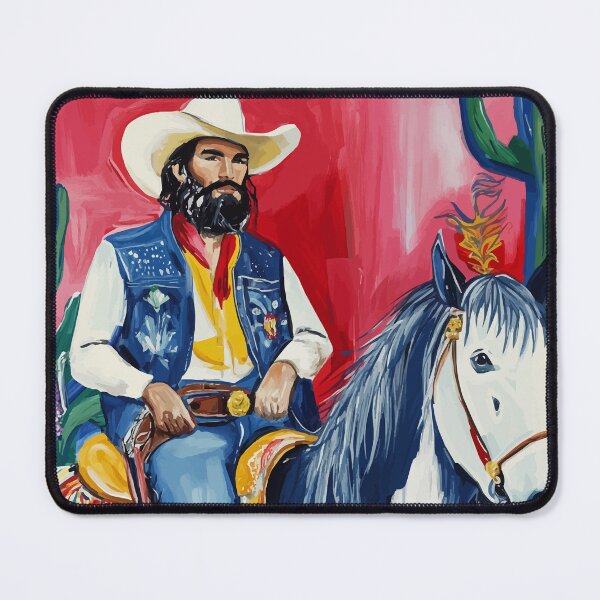 Item preview, Cowboy Riding Horse Fauvist Style Illustration designed and sold by cotoprints.