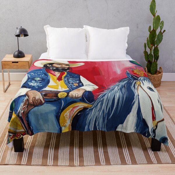 Item preview, Cowboy Riding Horse Fauvist Style Illustration designed and sold by cotoprints.