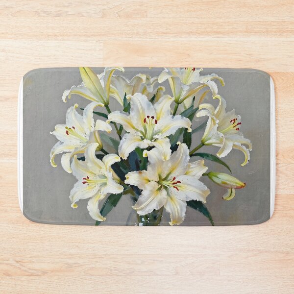 Item preview, Painting of white Litllies in a vase designed and sold by Mia's Menagerie.