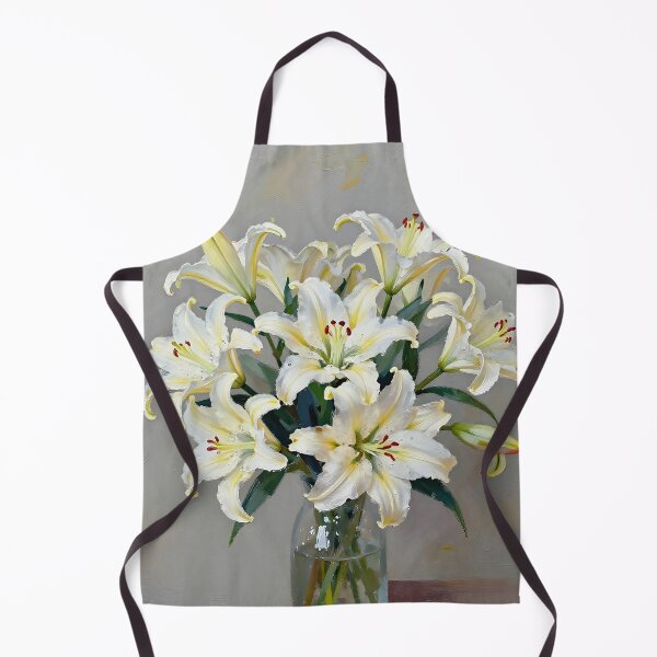 Item preview, Painting of white Litllies in a vase designed and sold by Mia's Menagerie.