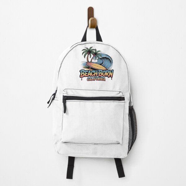 Item preview, Beach Born California – Retro Surf Beach Vibes Graphic Tee designed and sold by Cool-cat-art.